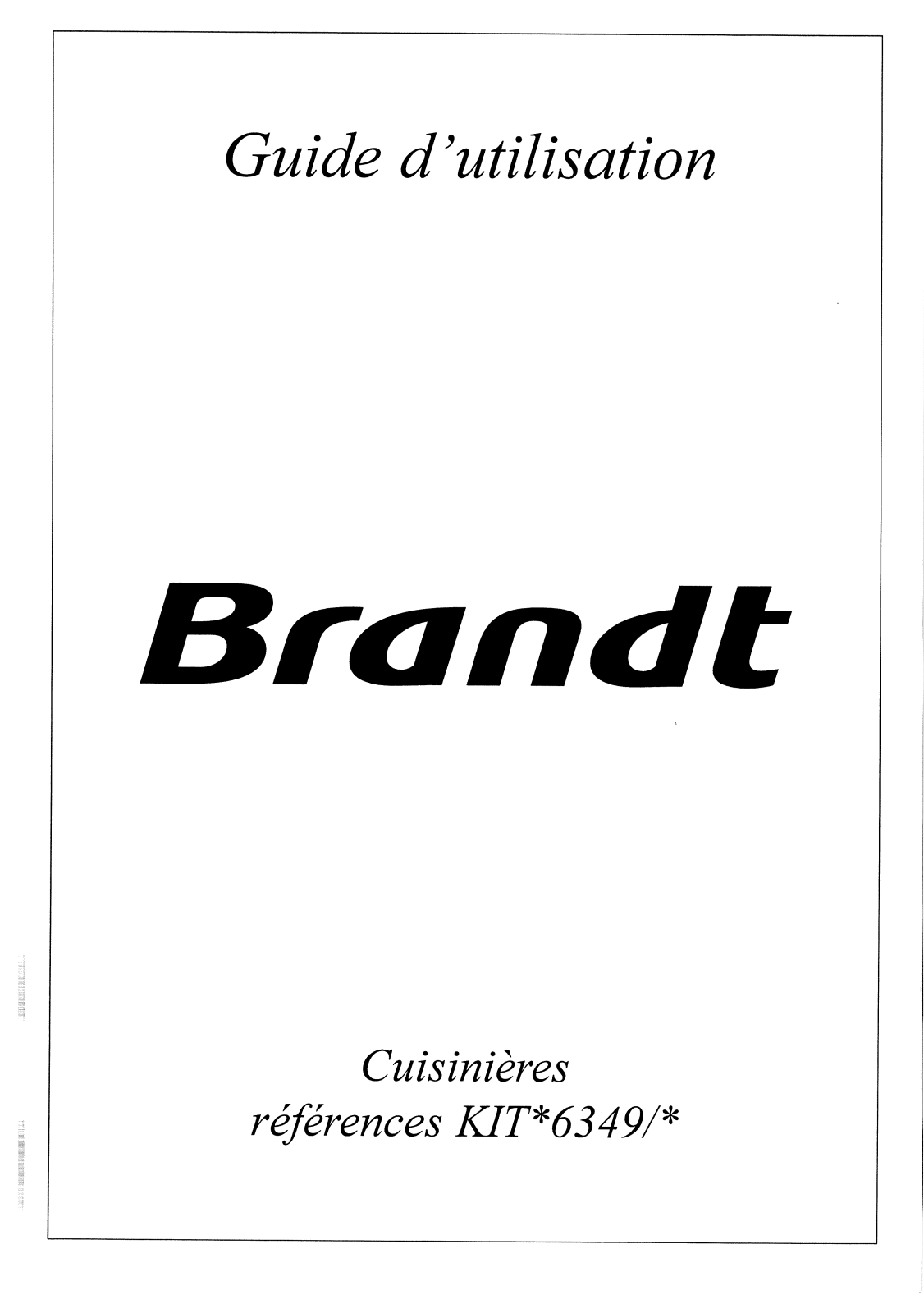 BRANDT KITB6349 User Manual