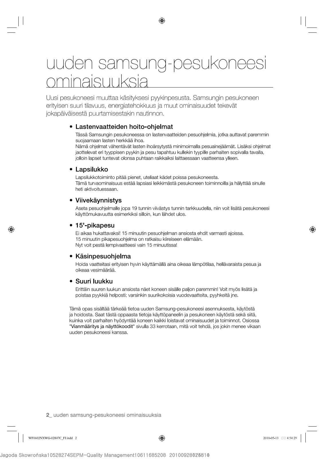 Samsung WF0602NXWG User Manual