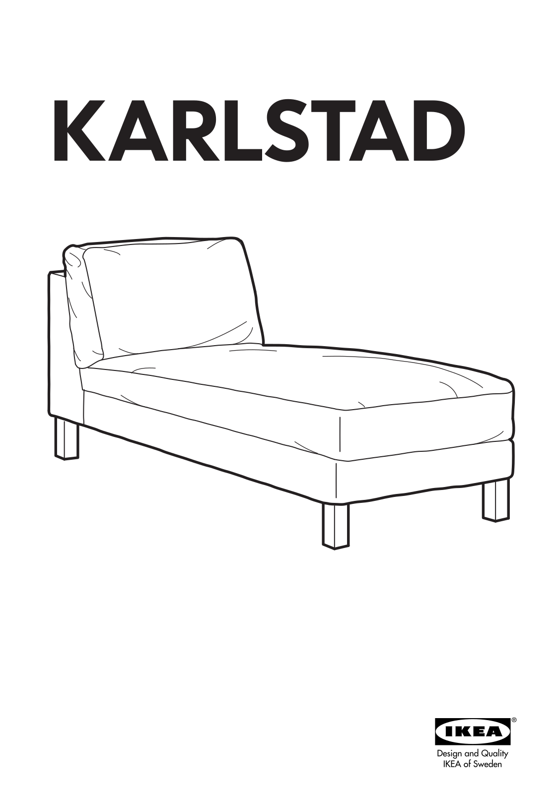 IKEA KARLSTAD FREE-STANDING CHAISE FRAME & COVER User Manual