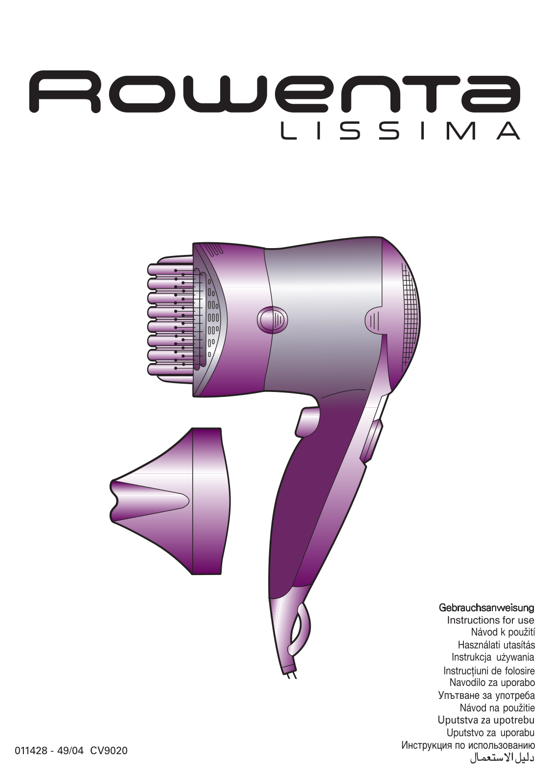 Rowenta CV 9021D0, CV 9020D0 User Manual