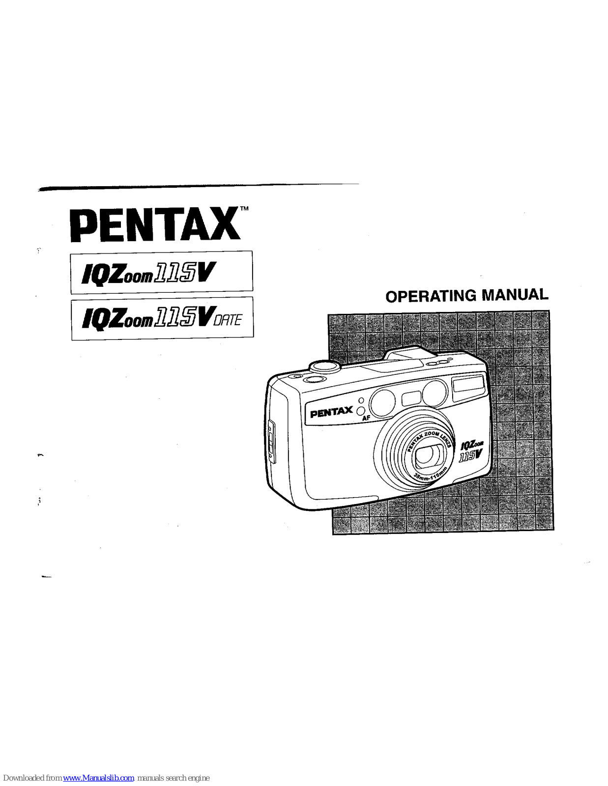 Pentax 115V, IQZoom 115V, IQZoom 115V Date Operating Manual