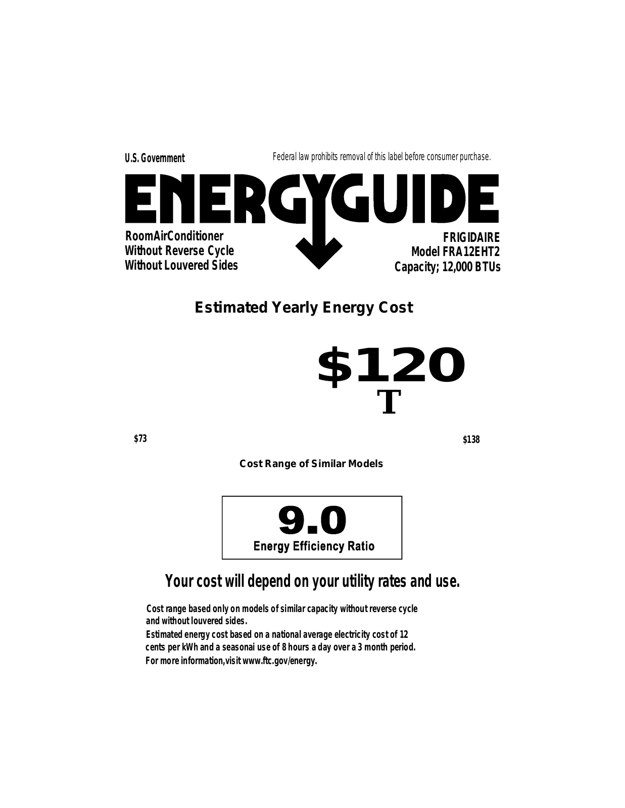 FRIGIDAIRE FRA12EHT2 User Manual - ManualMachine.com