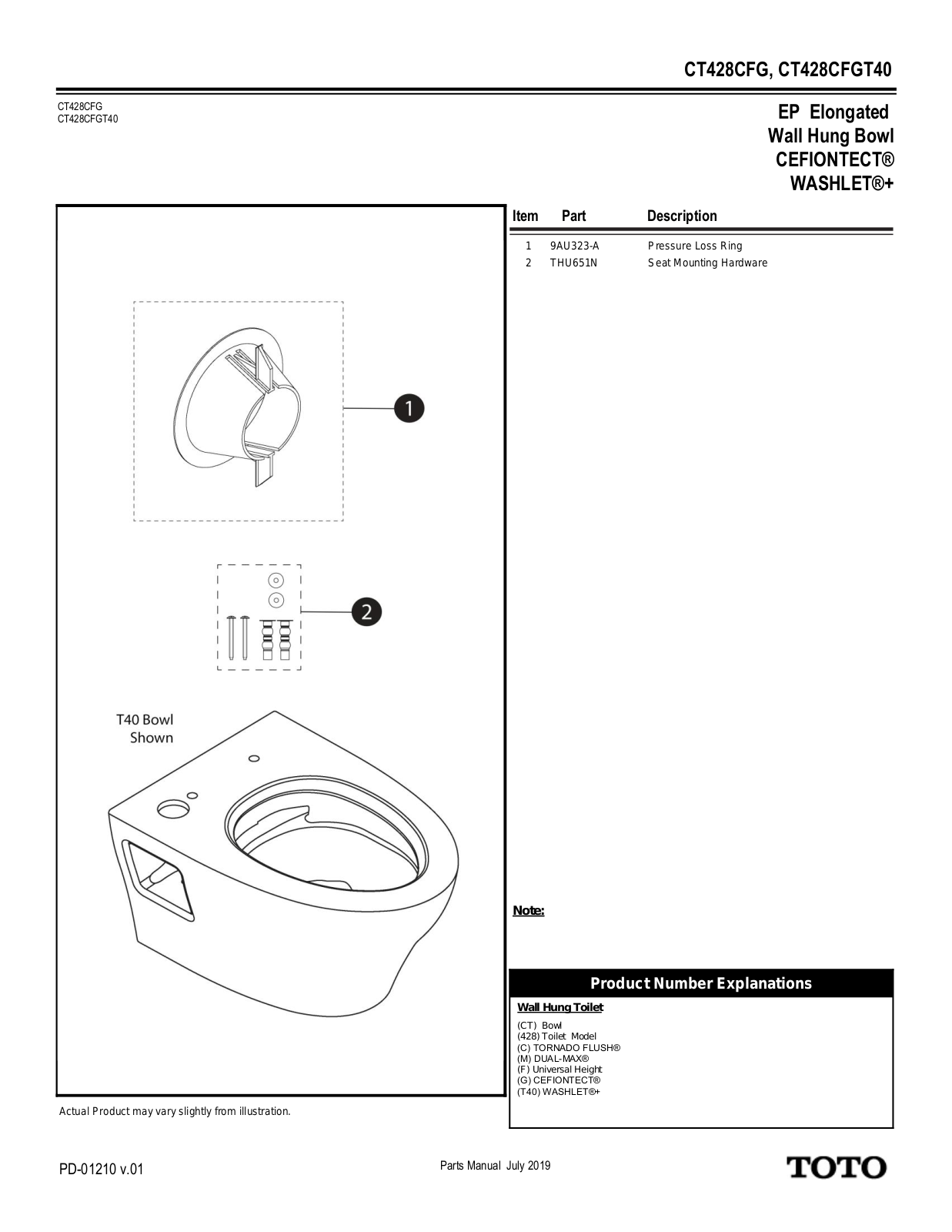TOTO SBSA1660 Specifications - ManualMachine.com