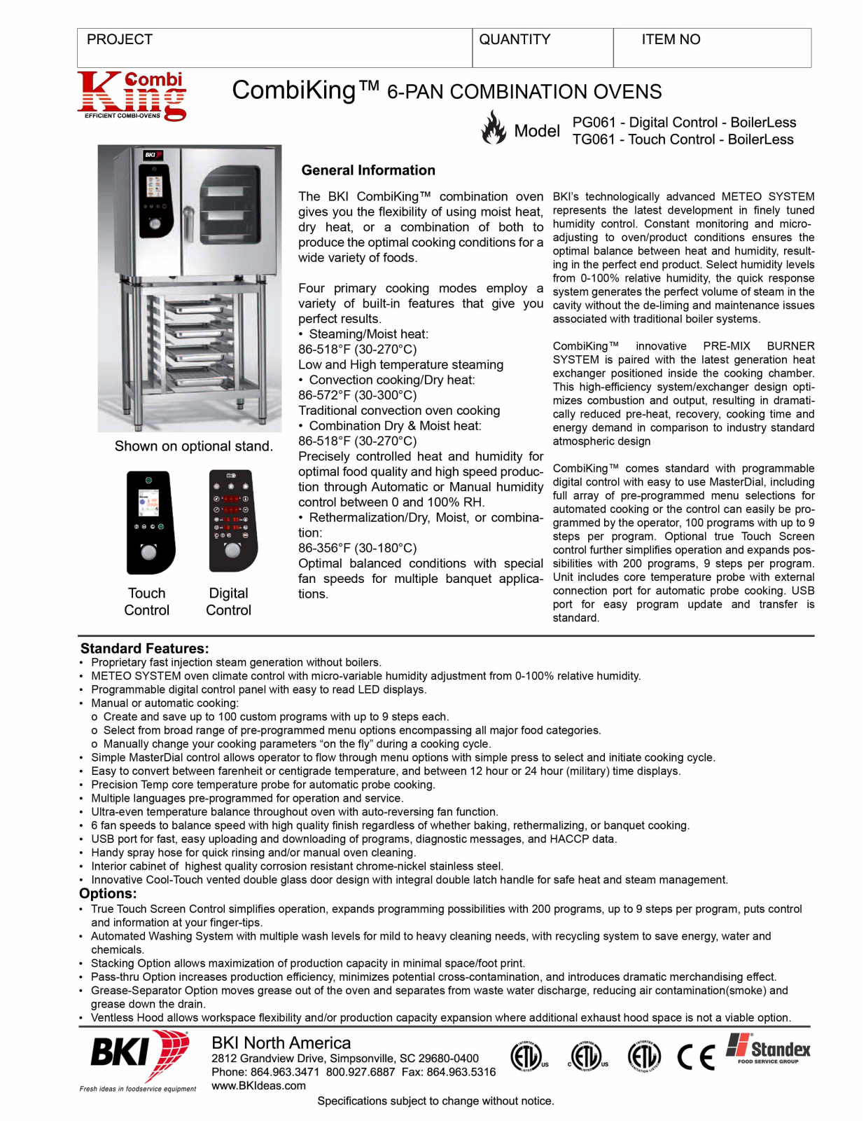 BKI PG061 User Manual