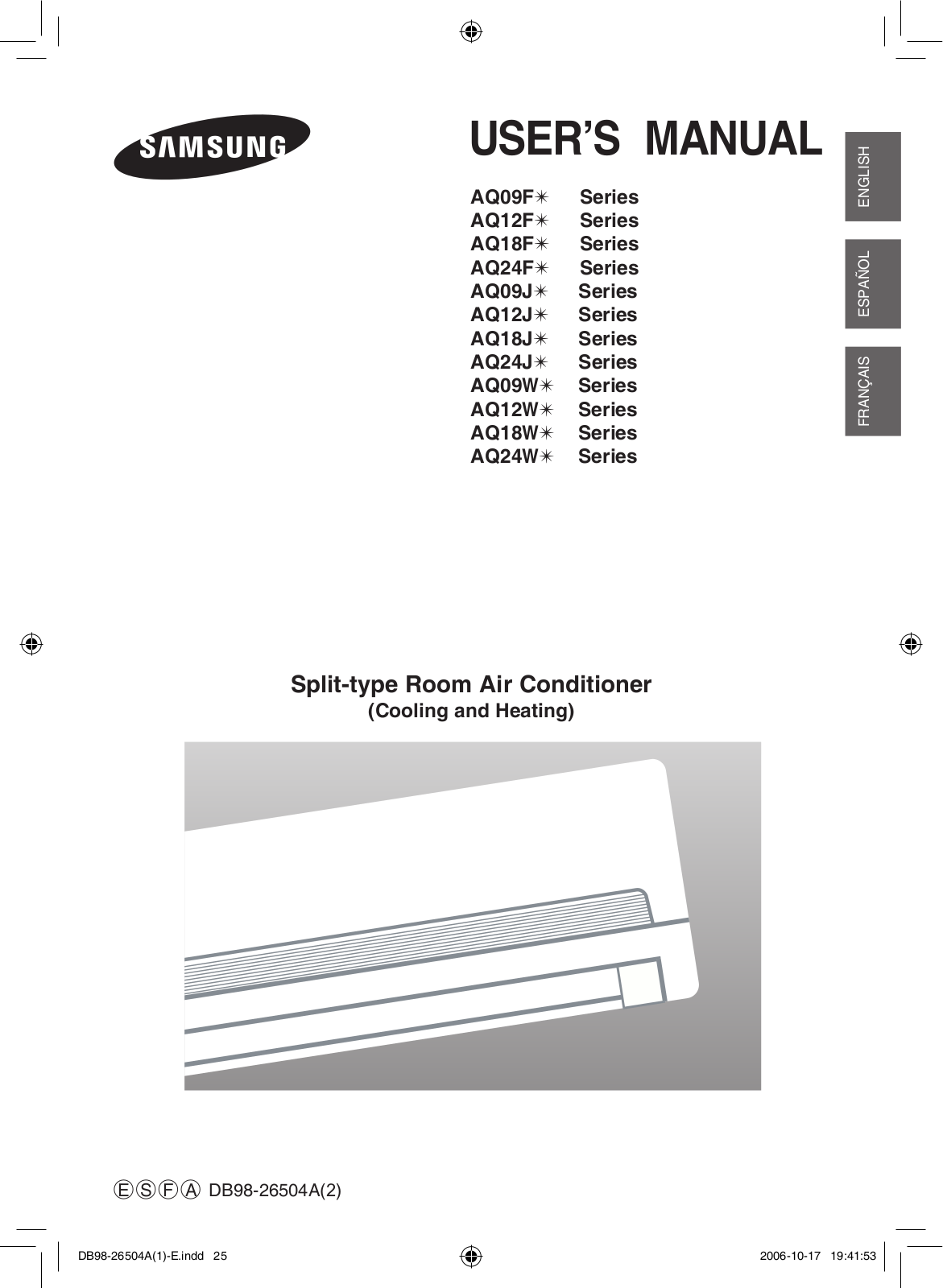 Samsung AQ12FAX, AQ18FB, AQ12FA User Manual