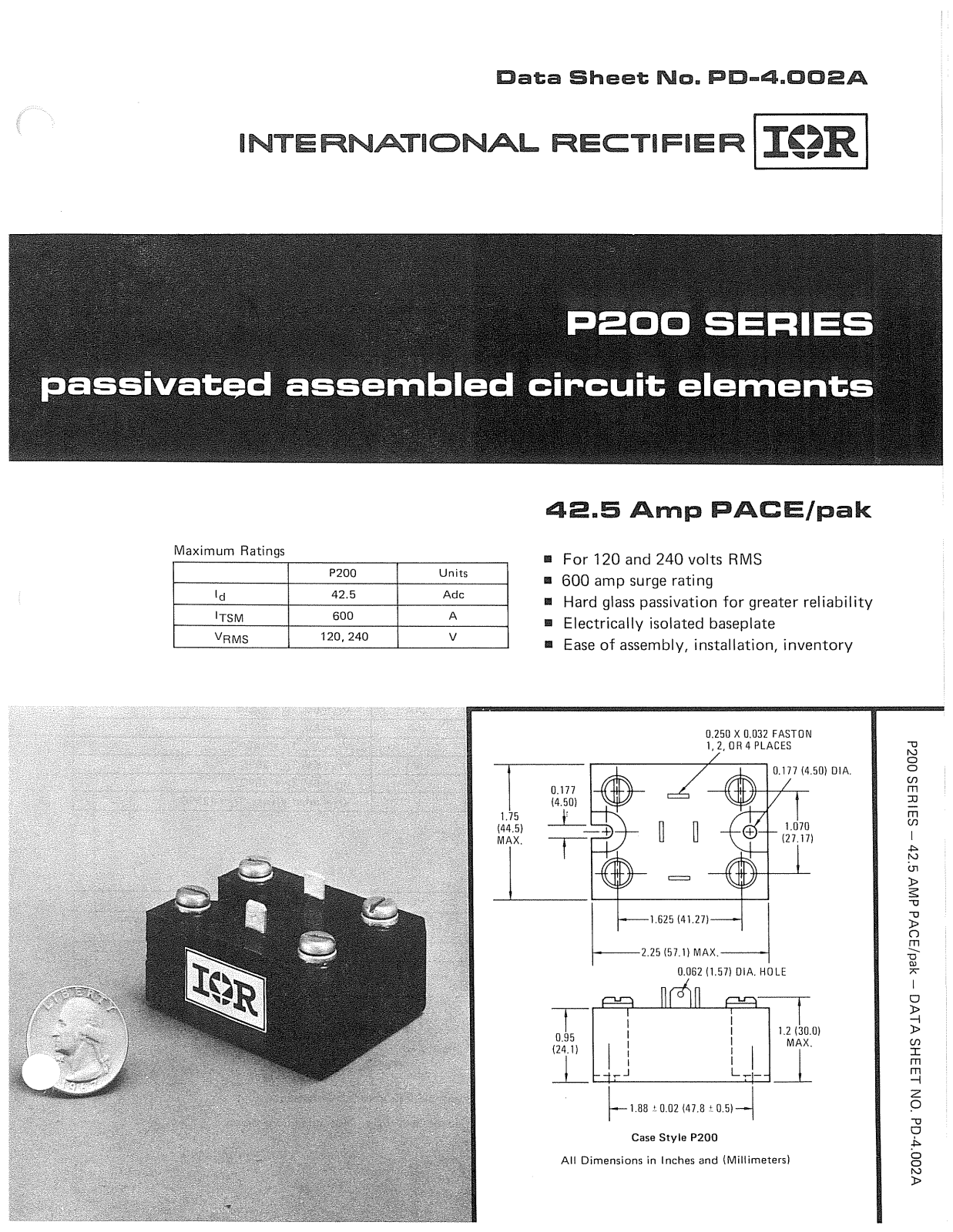 International Rectifier P200 Series Data Sheet