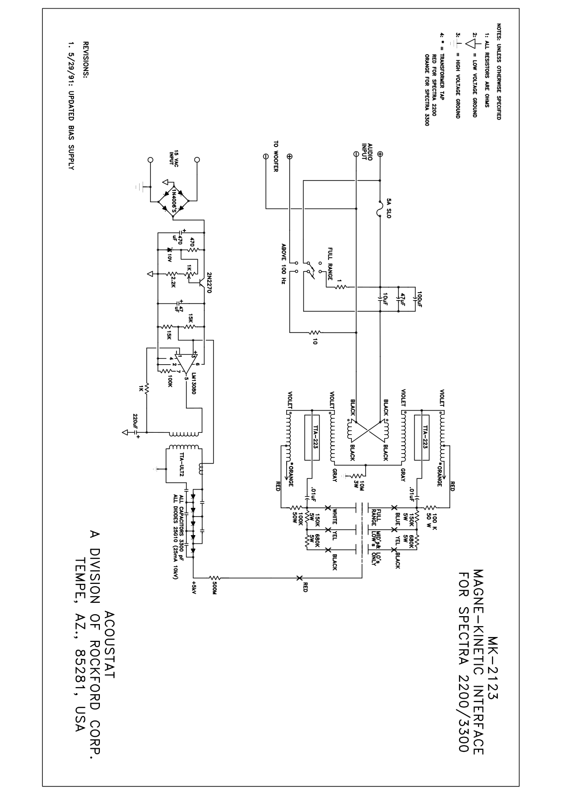 Acoustat Spectra 3300 Schematic