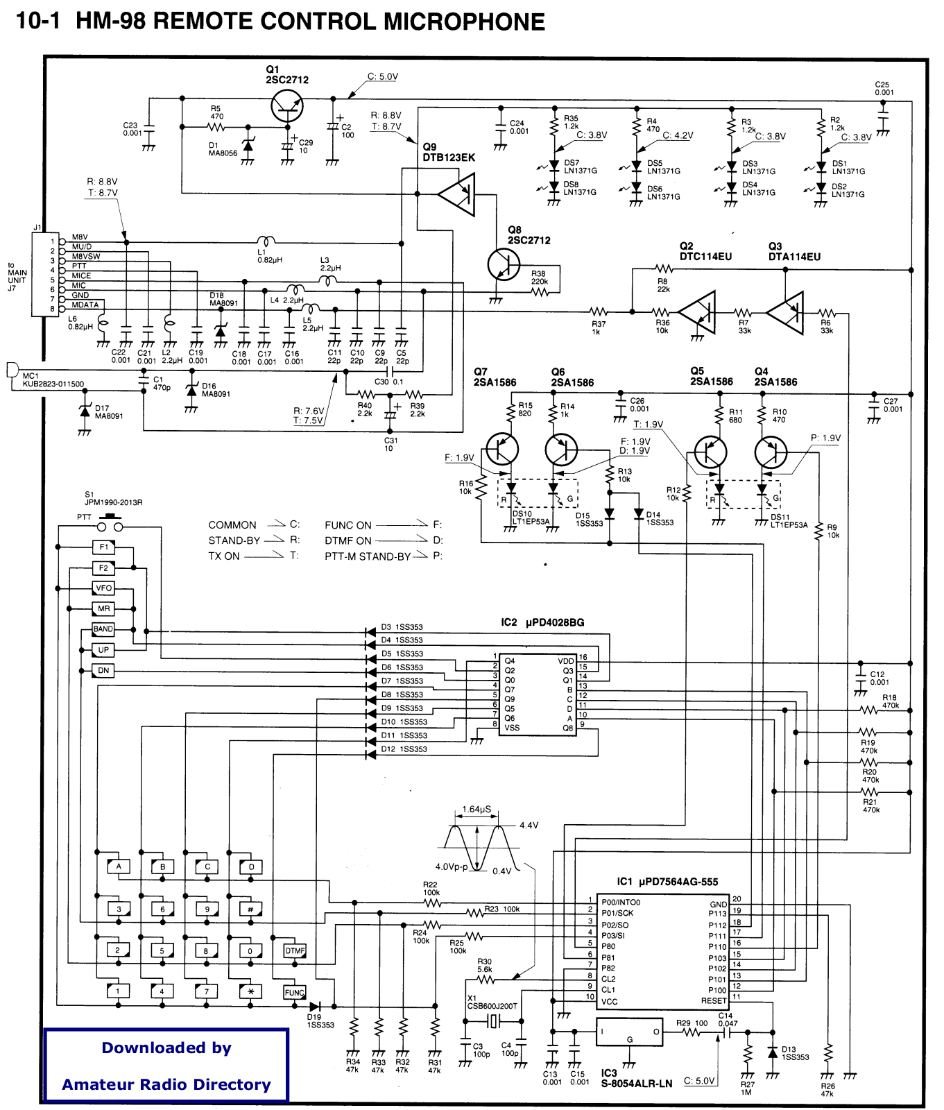 ICOM HM-98 Schematics