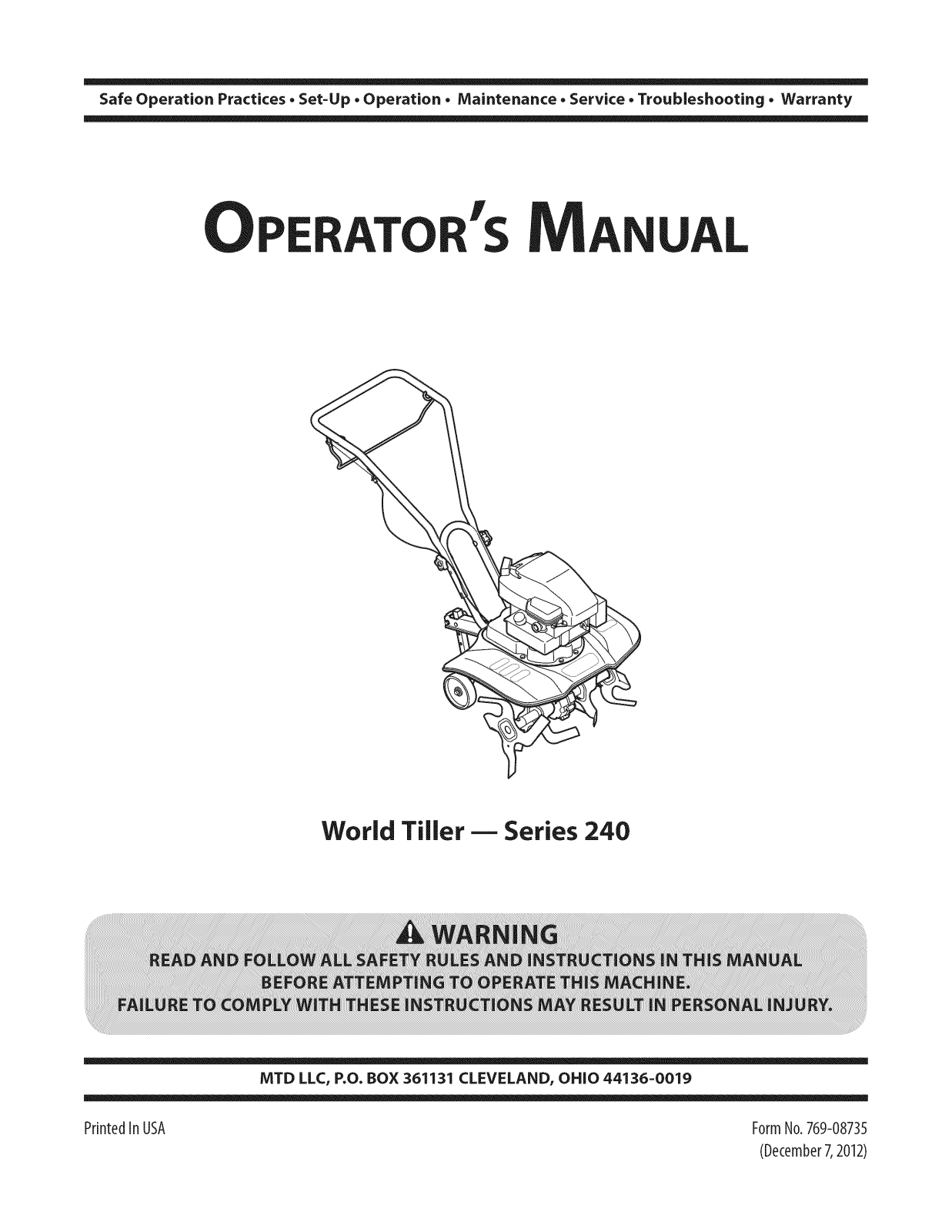 Ace 7197072 Owner’s Manual