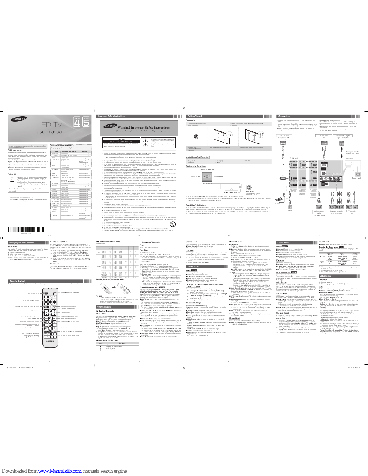 Samsung UA32F4001, UA32F4105, UA32F4100, UA32F4020, UA32F5000 User Manual