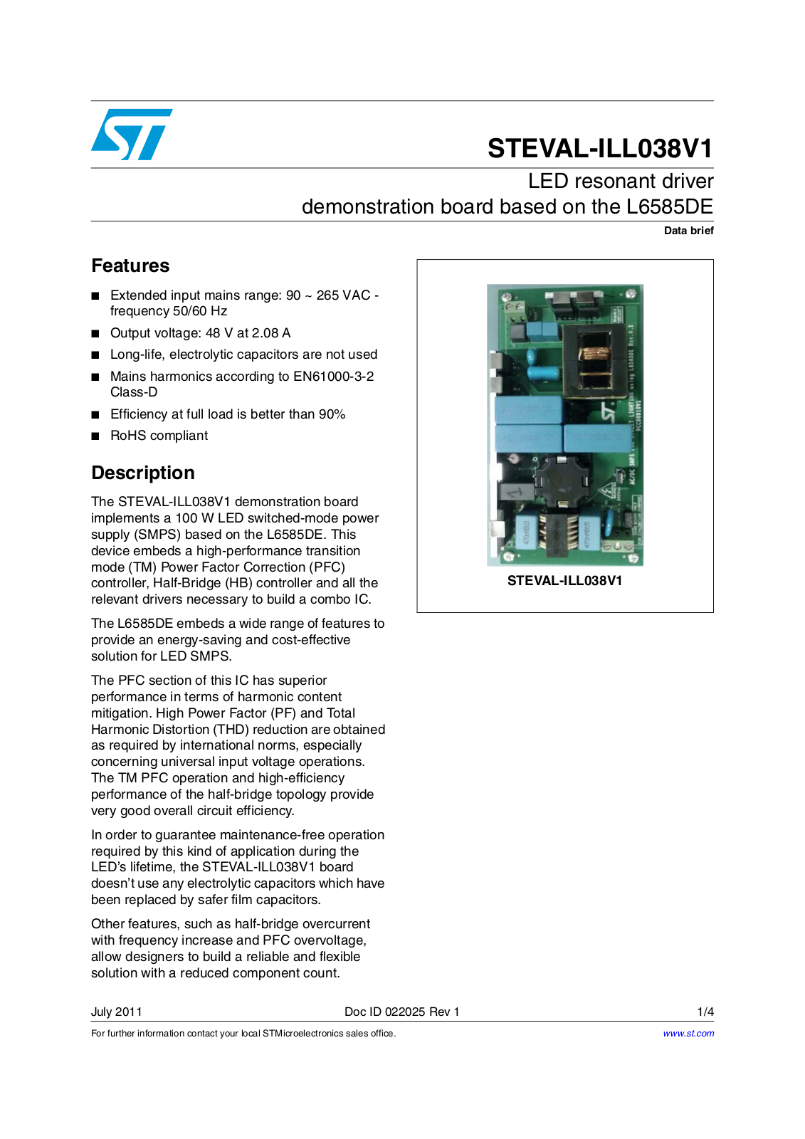 ST ILL038V1 User Manual