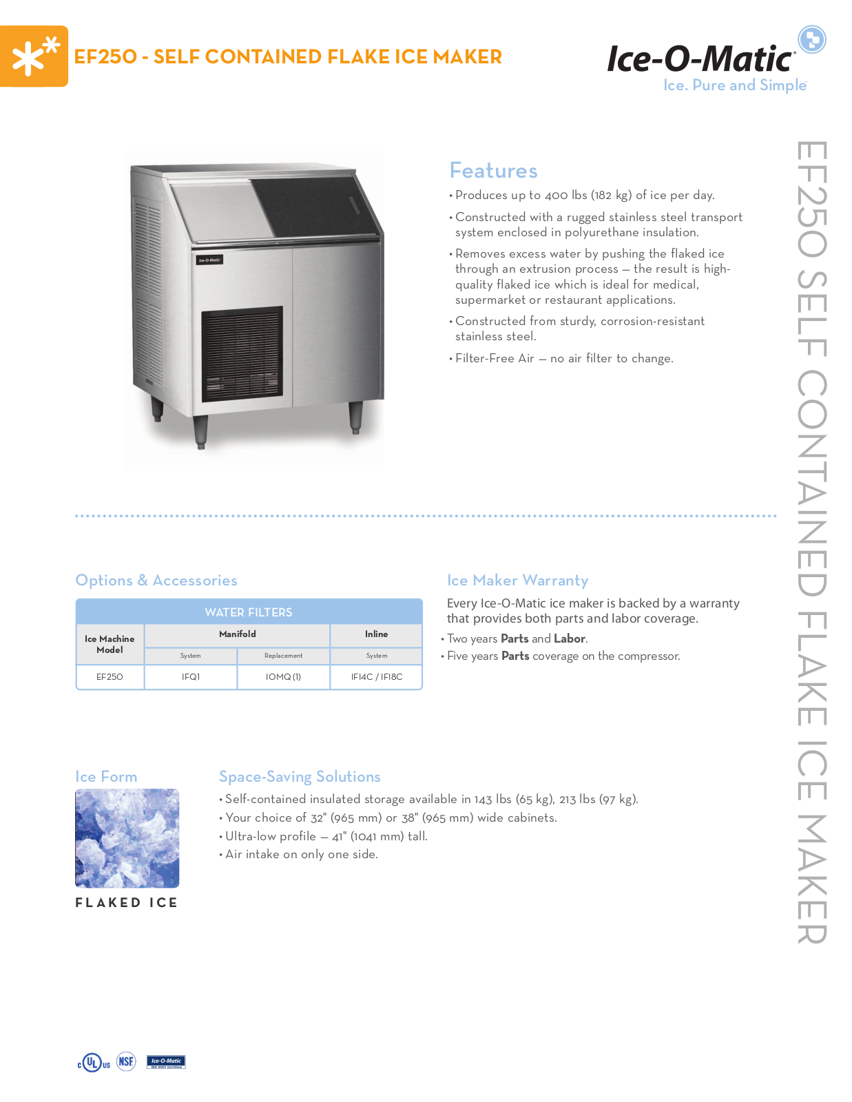 Ice-O-Matic EF250A32S User Manual