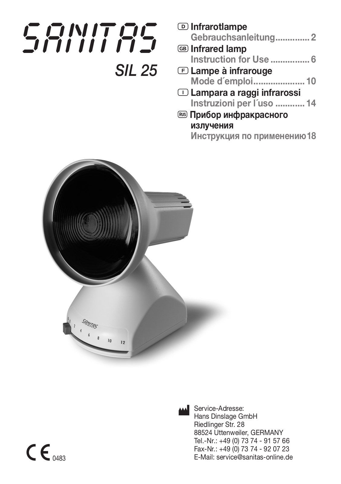 Sanitas SIL 25 User Manual