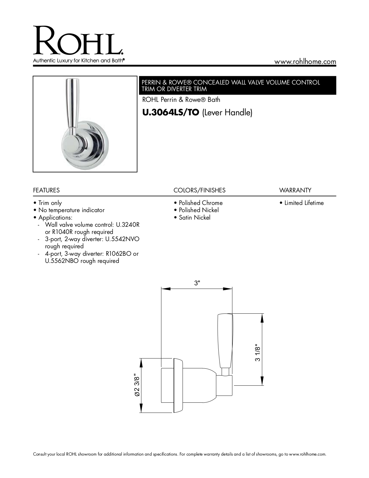 Perrin & Rowe PRWE1513 Specifications - ManualMachine.com
