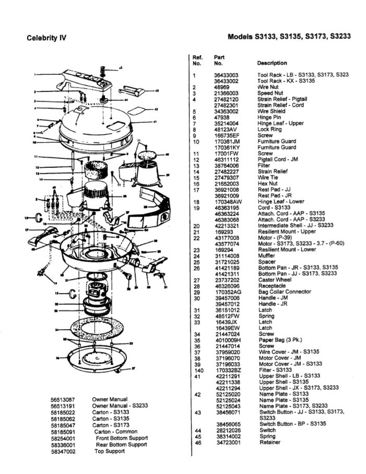 Hoover S3135, S3133, S3233, S3173 Owner's Manual