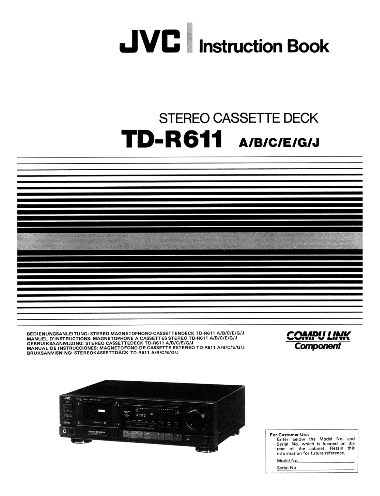 JVC TDR-611 Owners manual