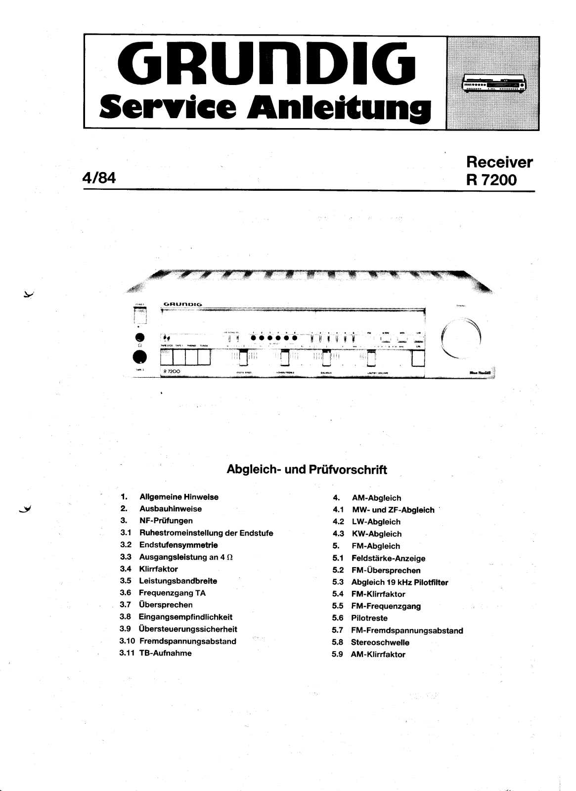 Grundig R-7200 Service Manual
