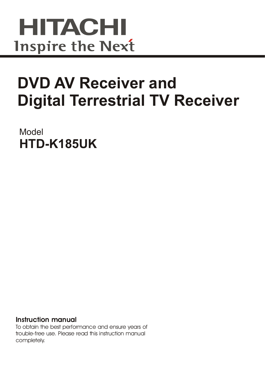 Hitachi HTD-K185UK User Manual