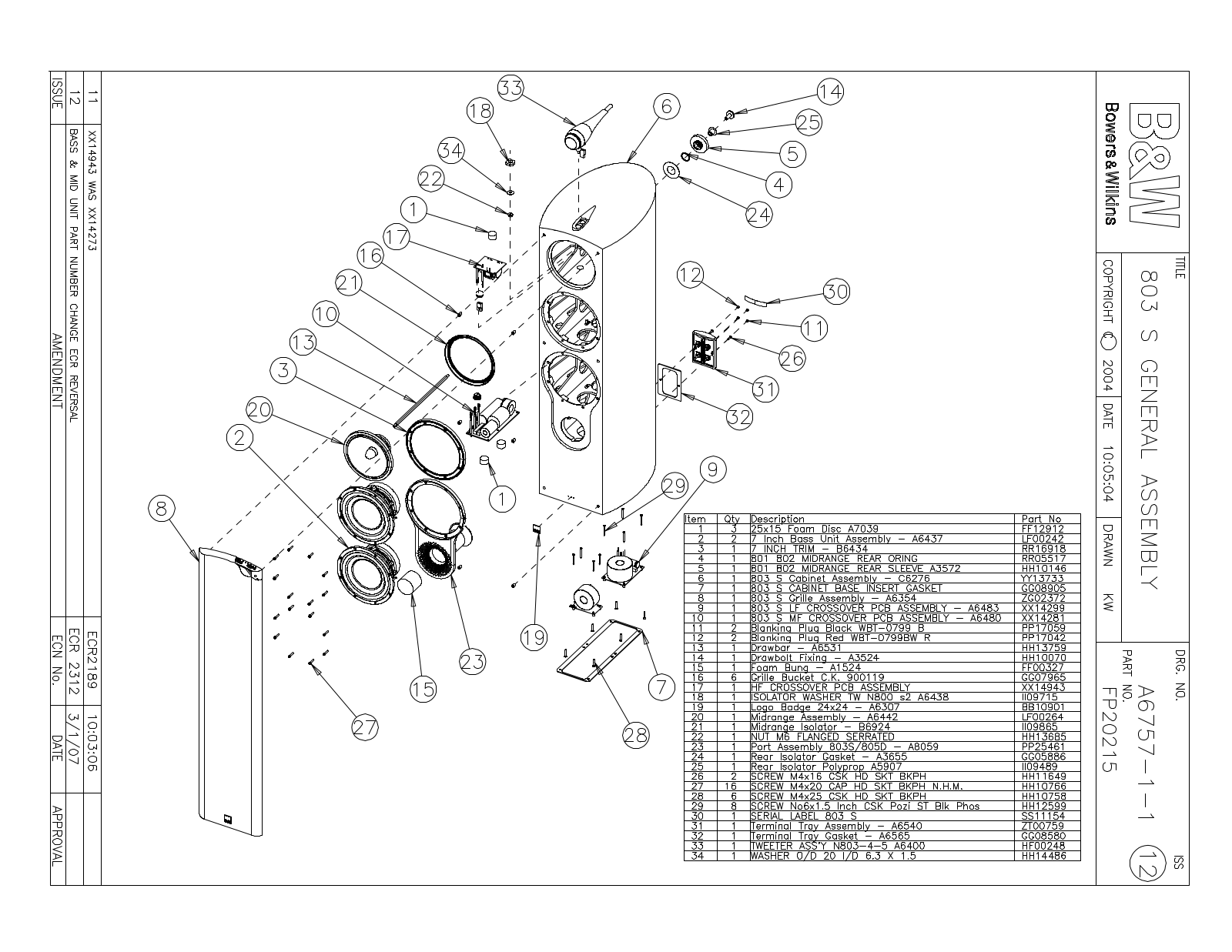 Bowers and Wilkins 803-S Service manual