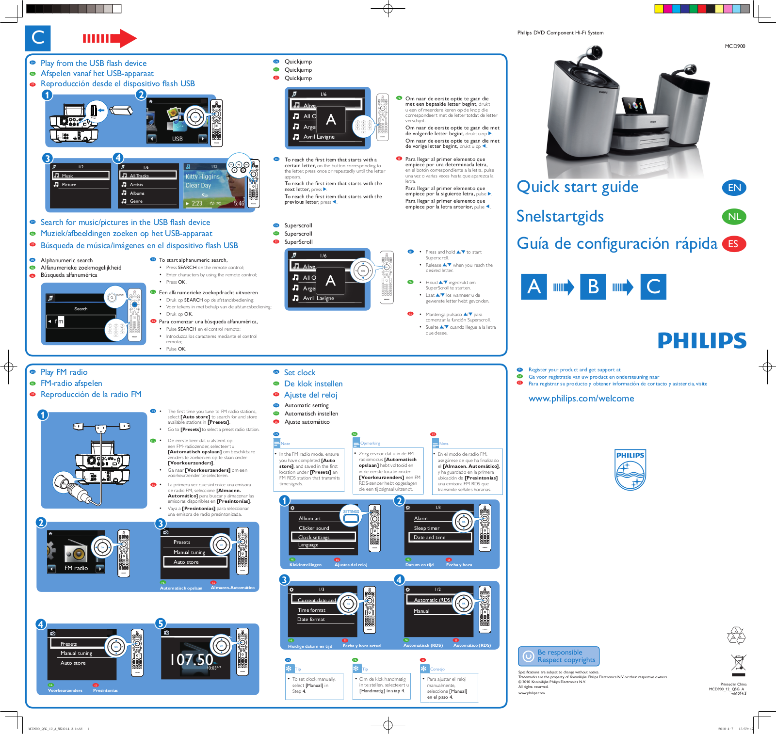 Philips Sistema Hi-Fi con componentes DVD User Manual