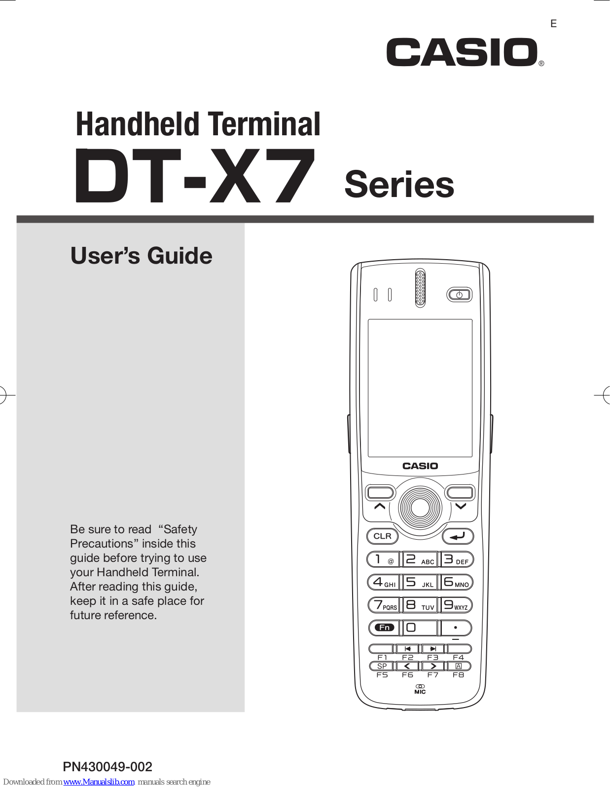 Casio DT-X7 Series, DT-X7M10E, DT-X7M10R, DT-X7M10U User Manual