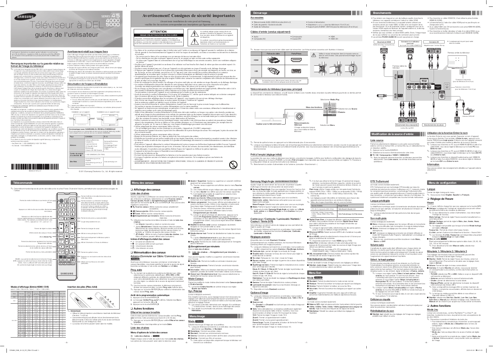 SAMSUNG UN19F4000AF, UN22F5000AF User Manual