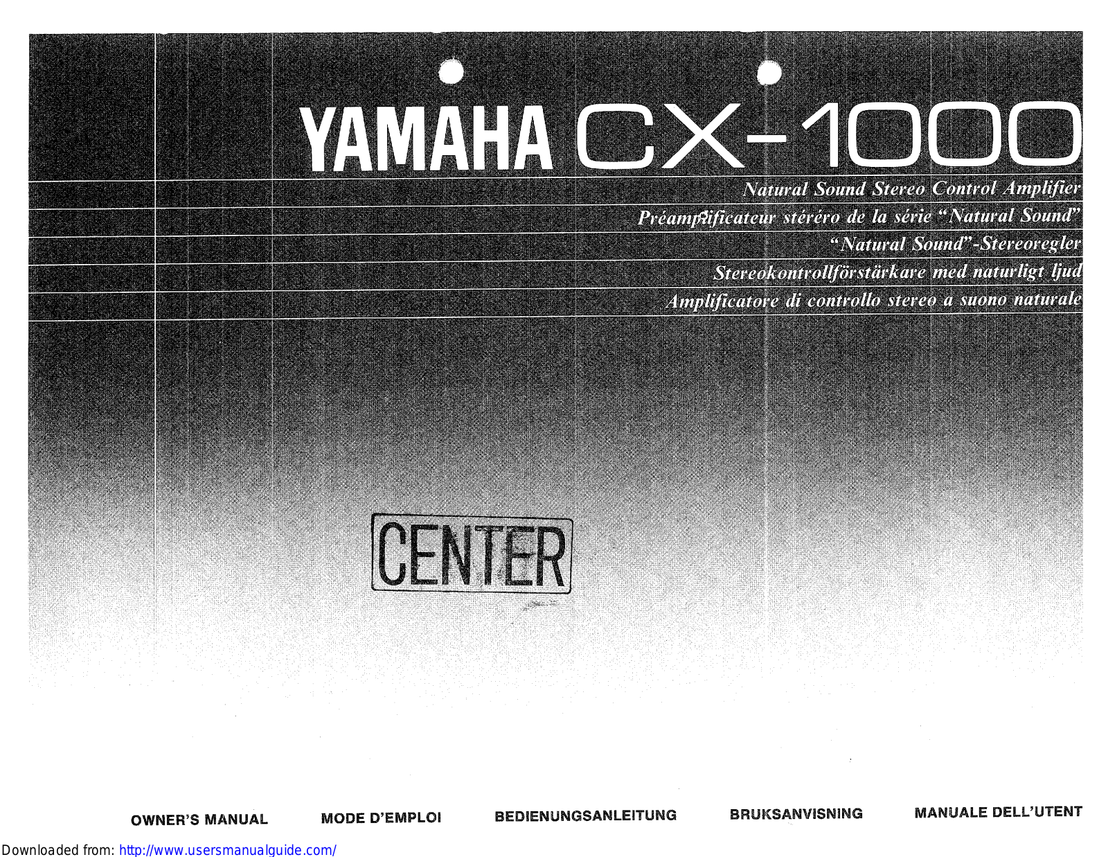 Yamaha Audio CX-1000 User Manual