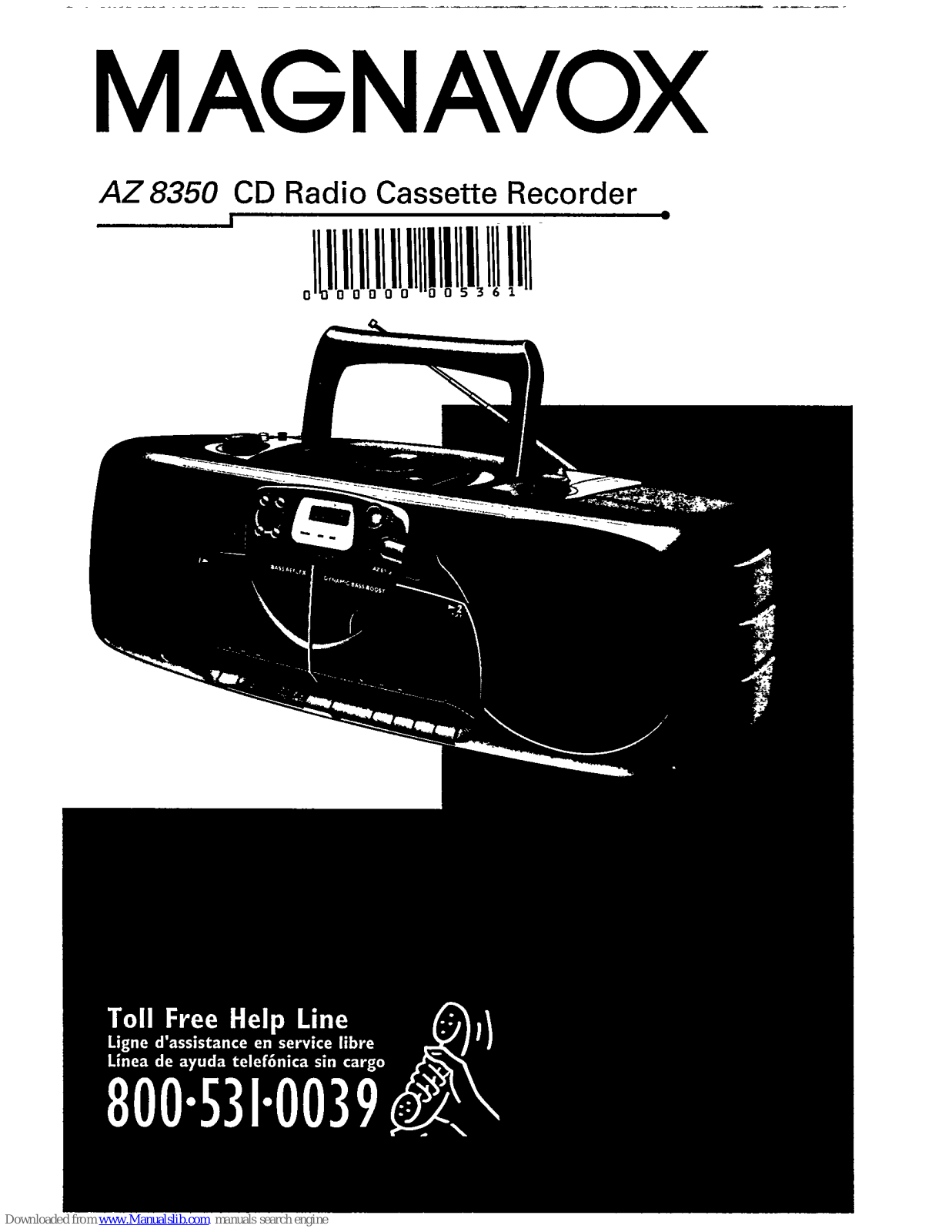 Magnavox AZ8350 - Cd Radio Cass Recorder, AZ8350 User Manual