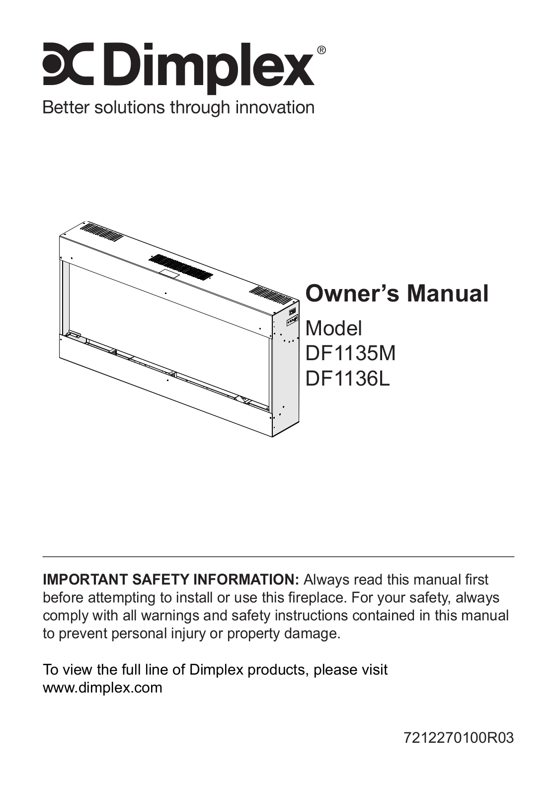 Dimplex DF1136L, DF1135M User Manual