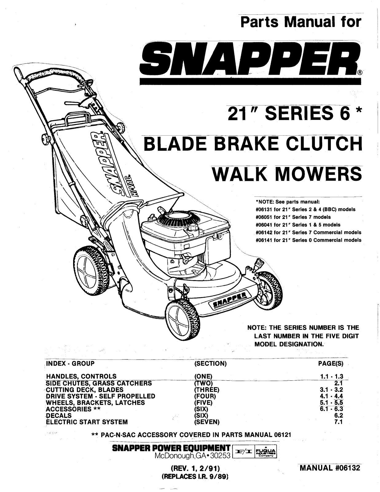 Snapper 6132 User Manual