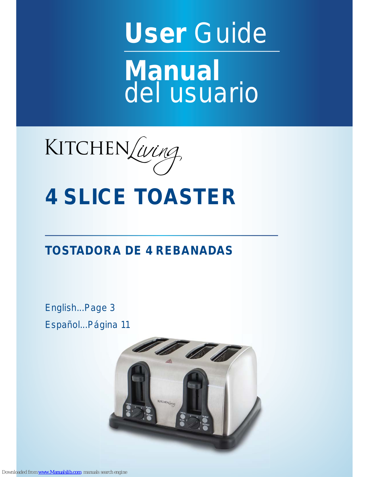 Kitchen Living 4 Slice Toaster User Manual