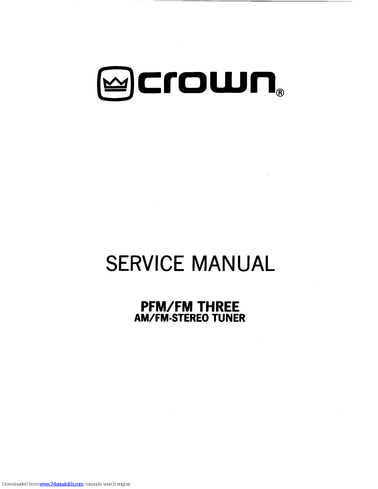 Crown FM-3, PFM-3 Supplementary Manual