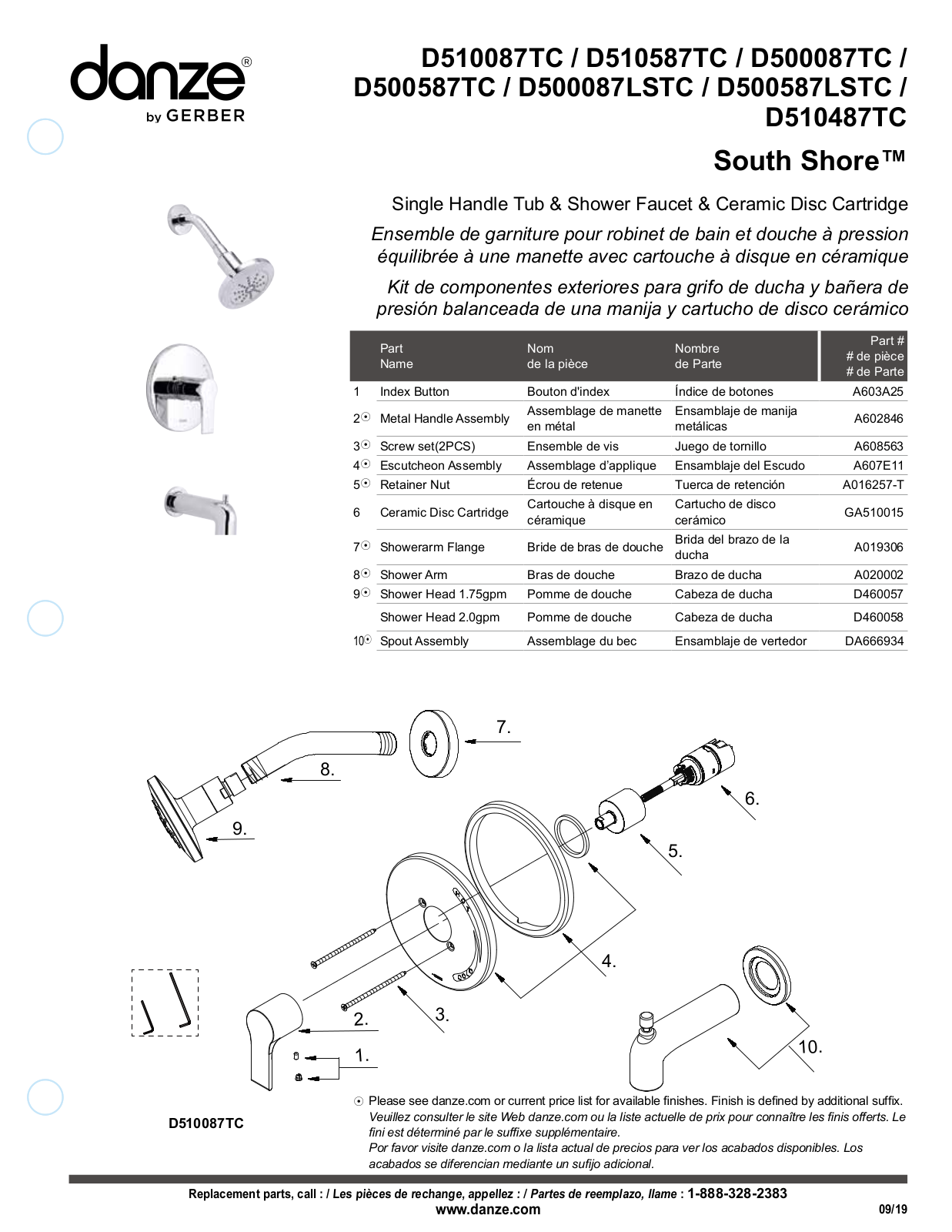 Gerber D510487TC, D510487BNTC Part List