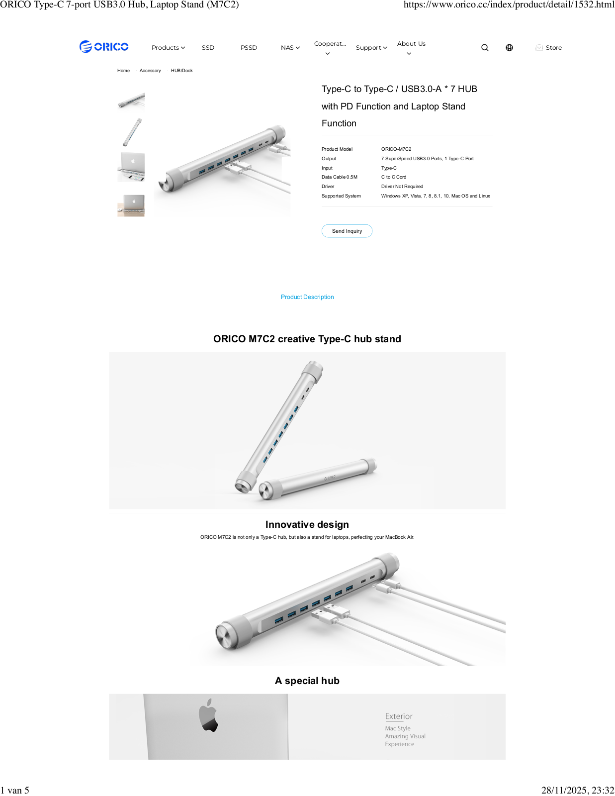 Orico C7 Specifications - ManualMachine.com