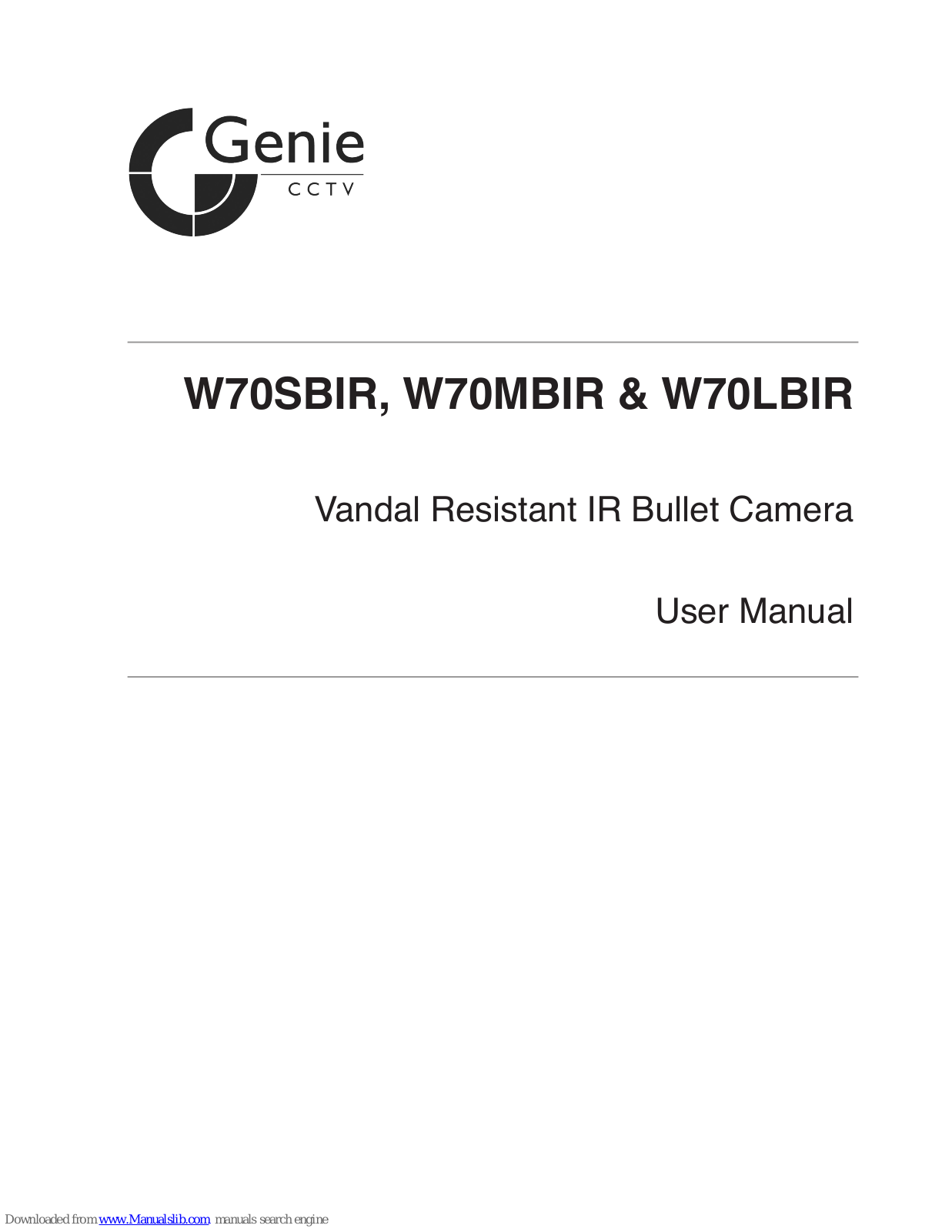 Genie W70SBIR, W70MBIR, W70LBIR User Manual