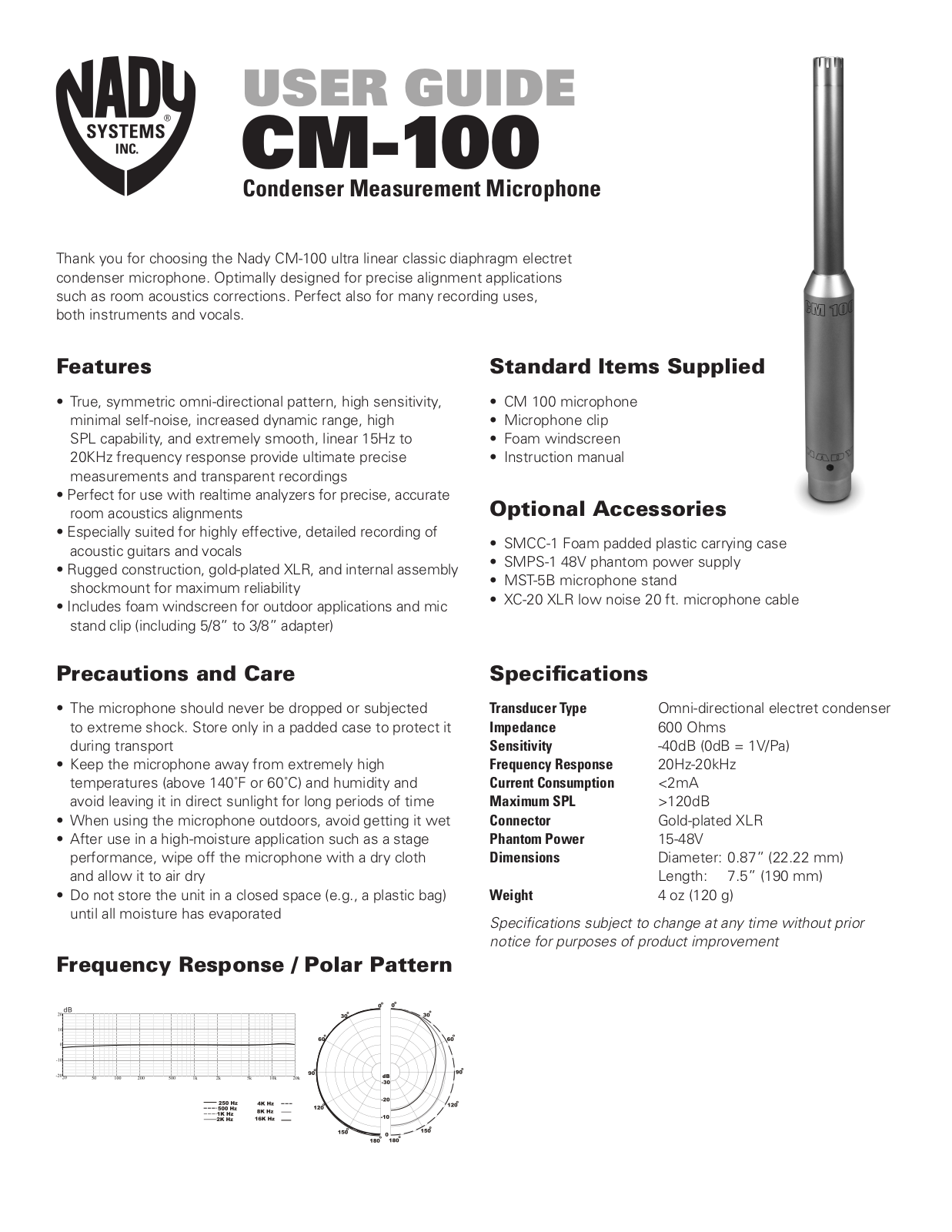 Nady CM User manual