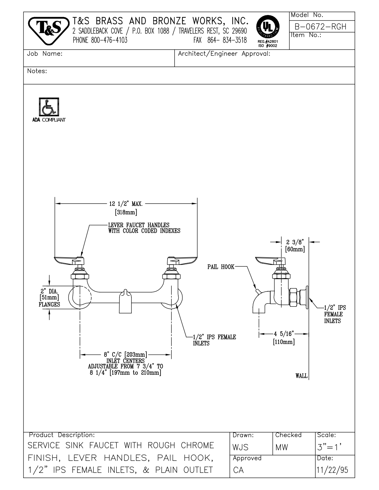 T&S Brass B-0672-RGH User Manual