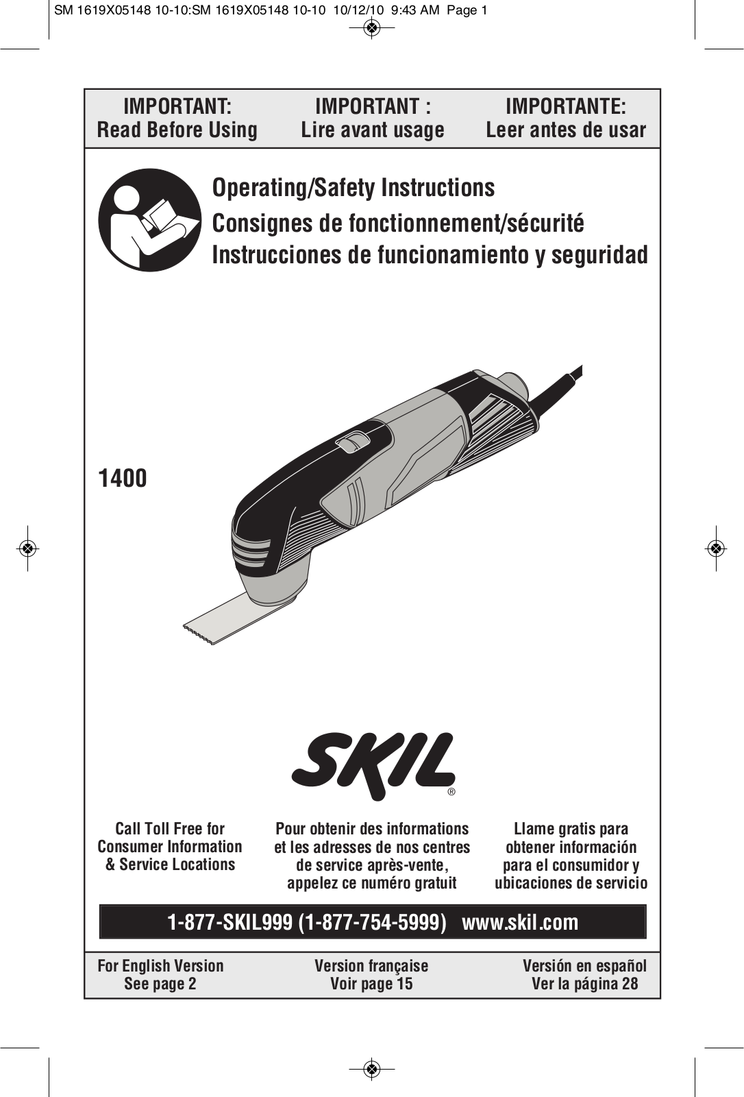 Skil 1400 Instruction Manual