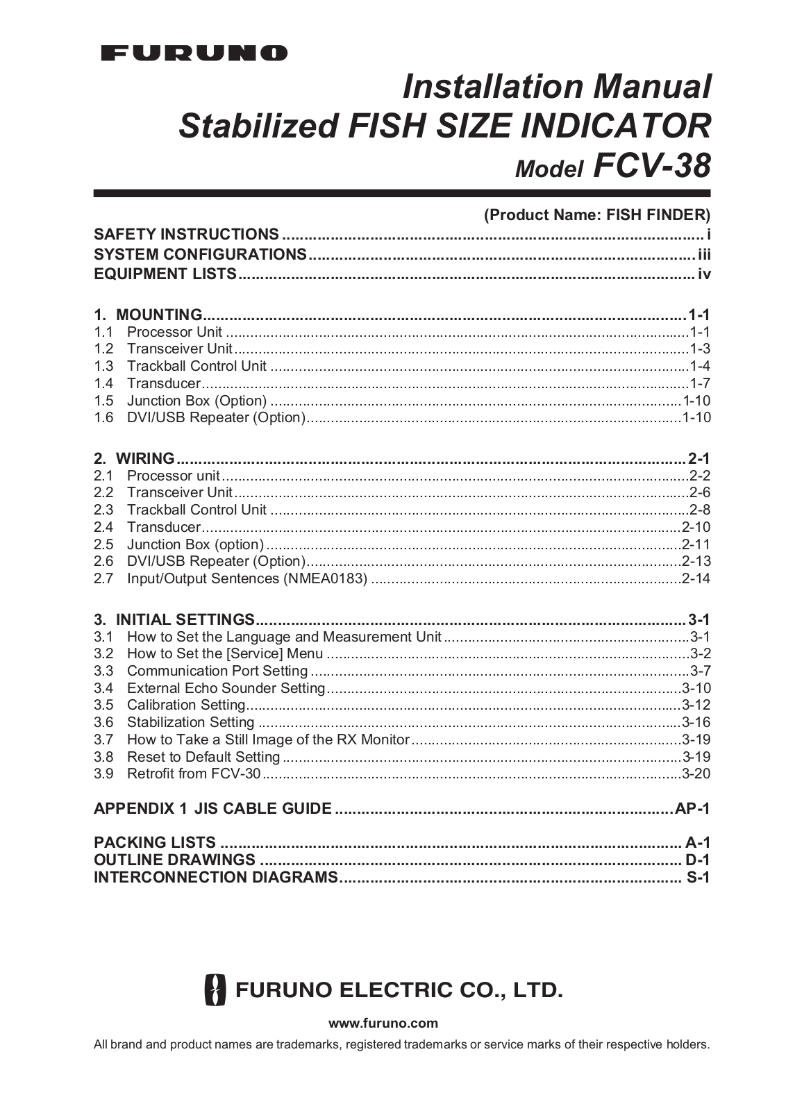 Furuno FCV38 Installation Guide - ManualMachine.com
