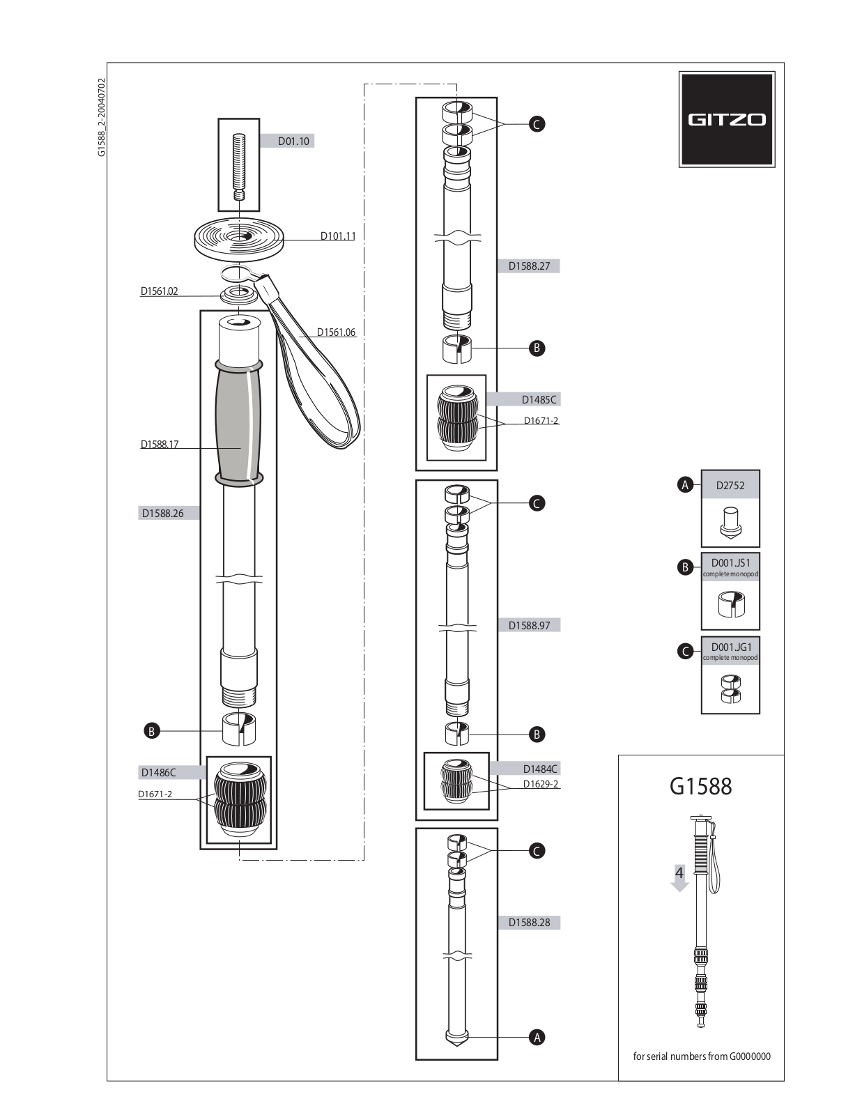 Gitzo G1588 User Manual