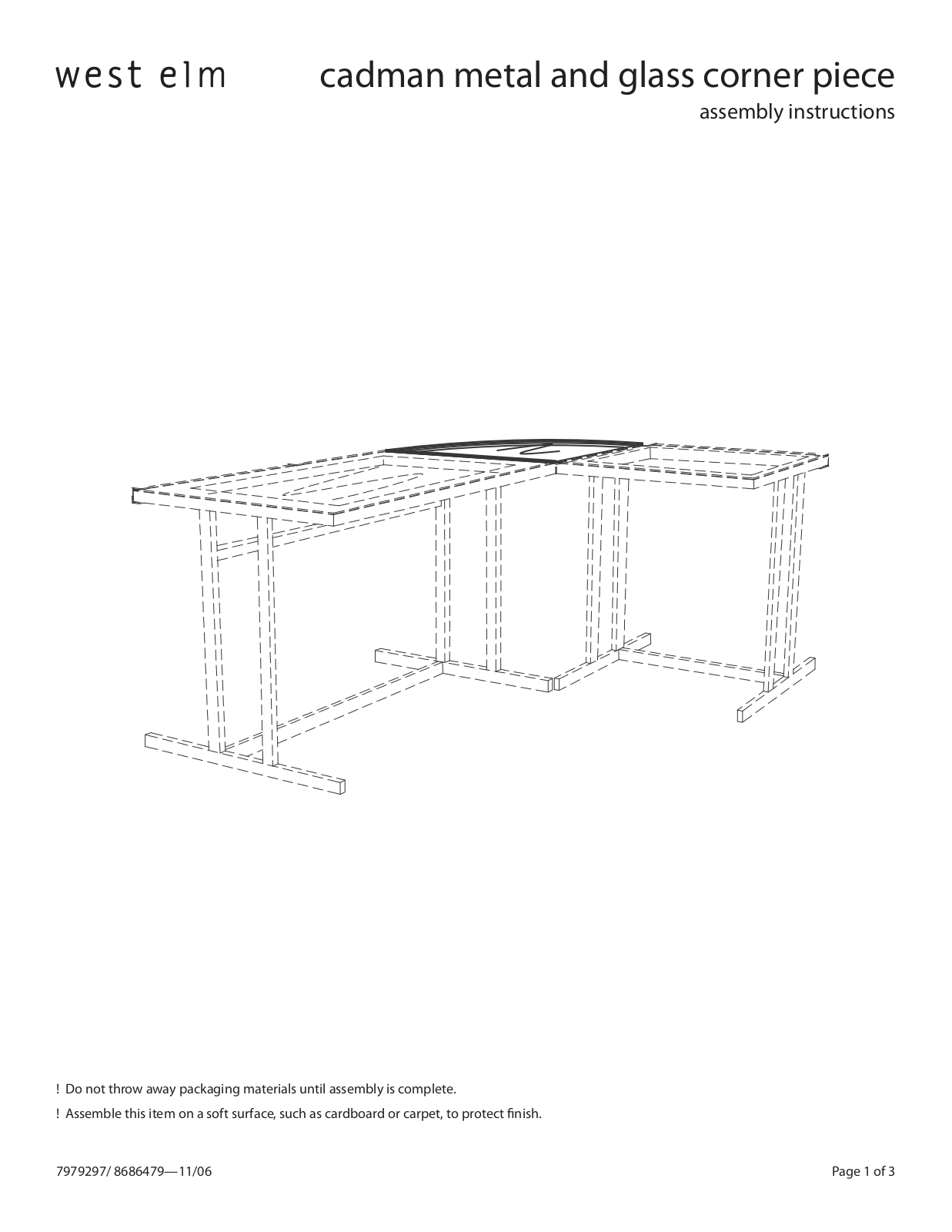 West Elm Cadman Corner Unit Assembly Instruction