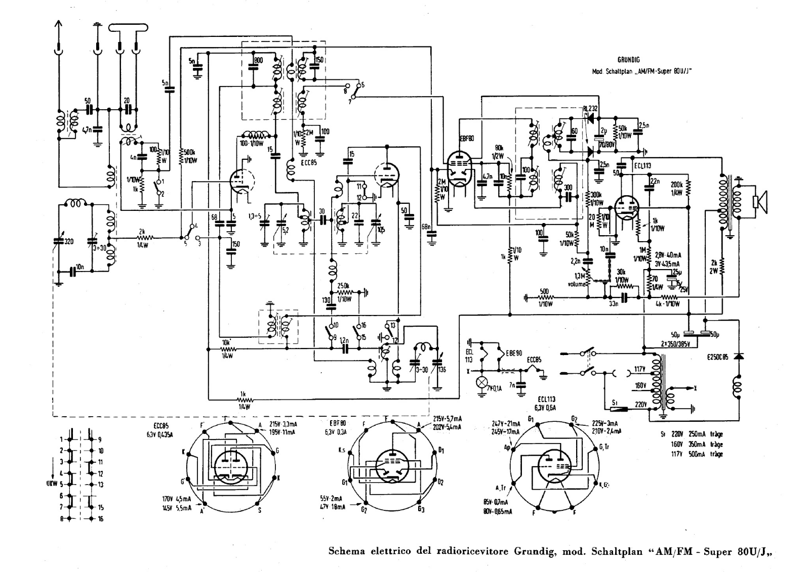 Grundig 80u j schematic