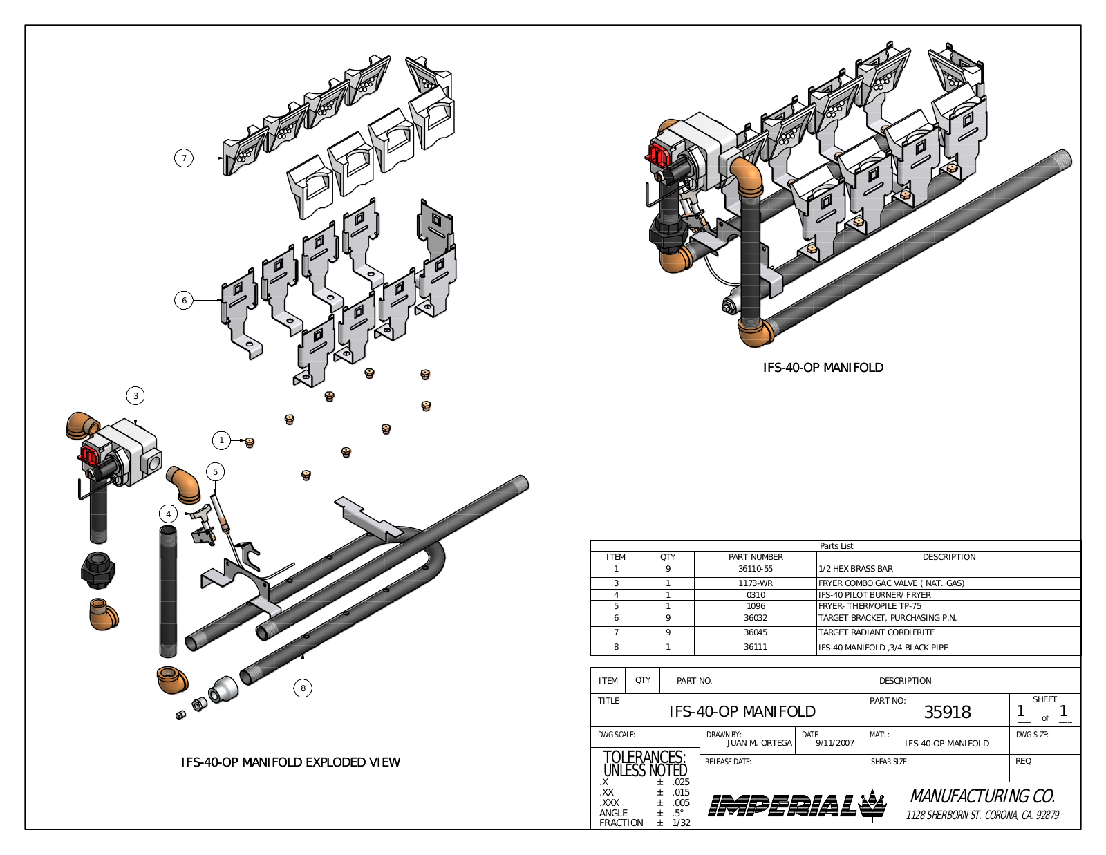 Imperial Range IFS-40-OP Part Manual