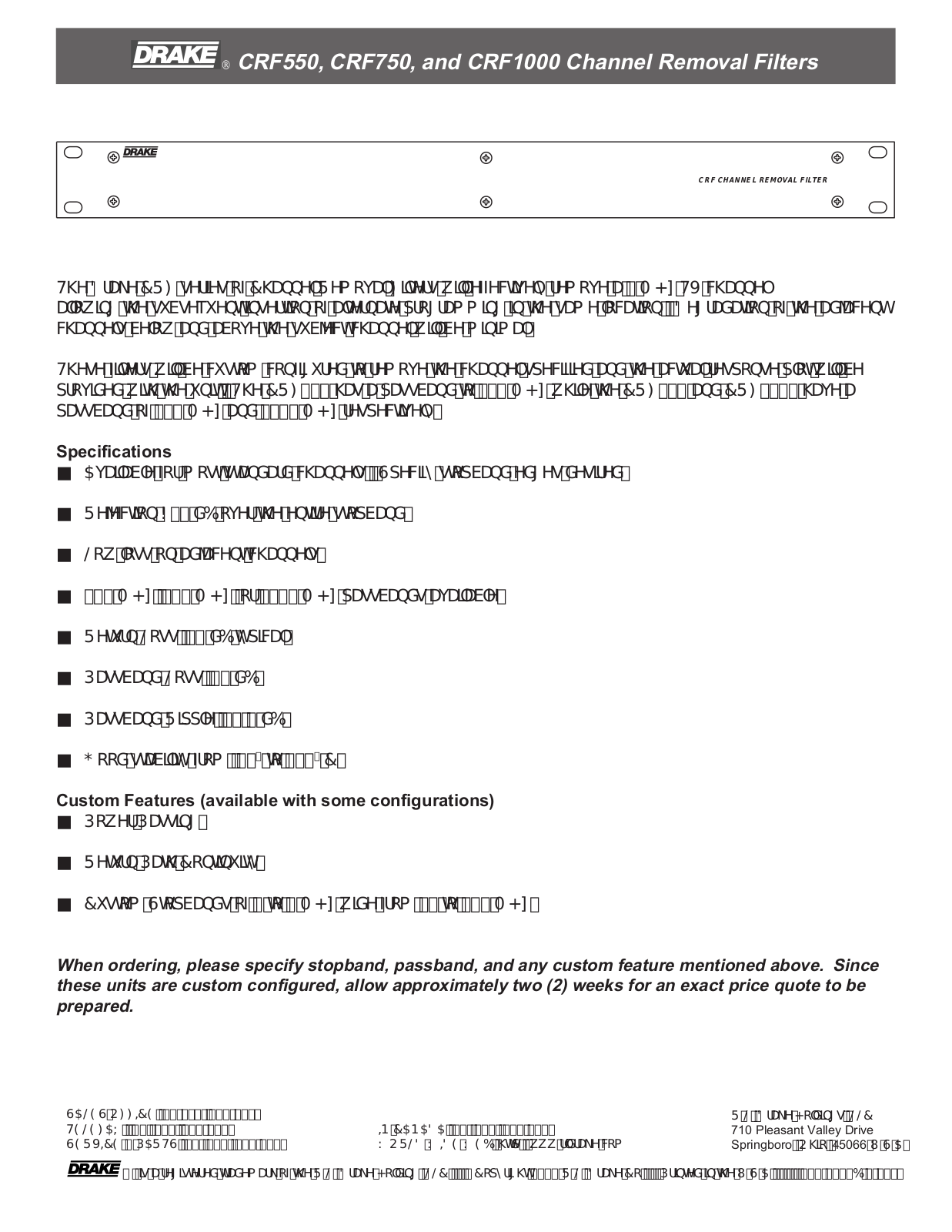 Drake CRF550 User Manual