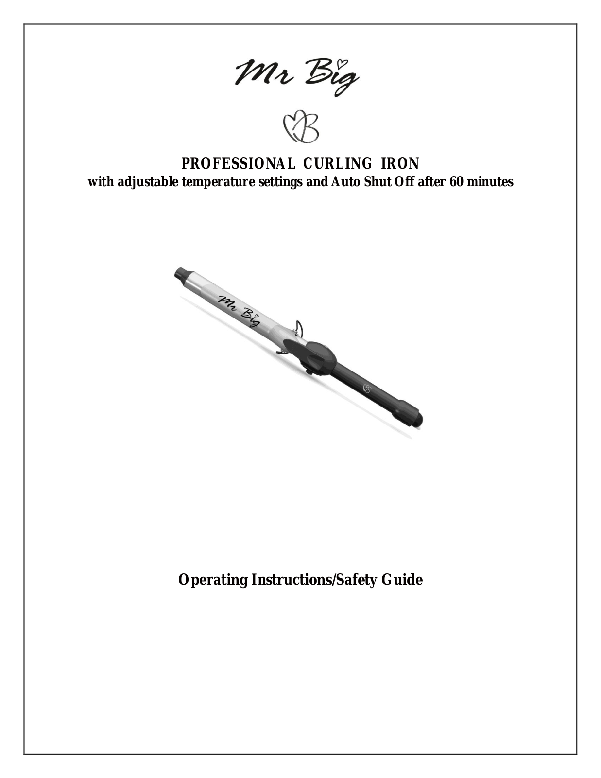 Mr Big PROFESSIONAL CURLING IRON Operating Instructions