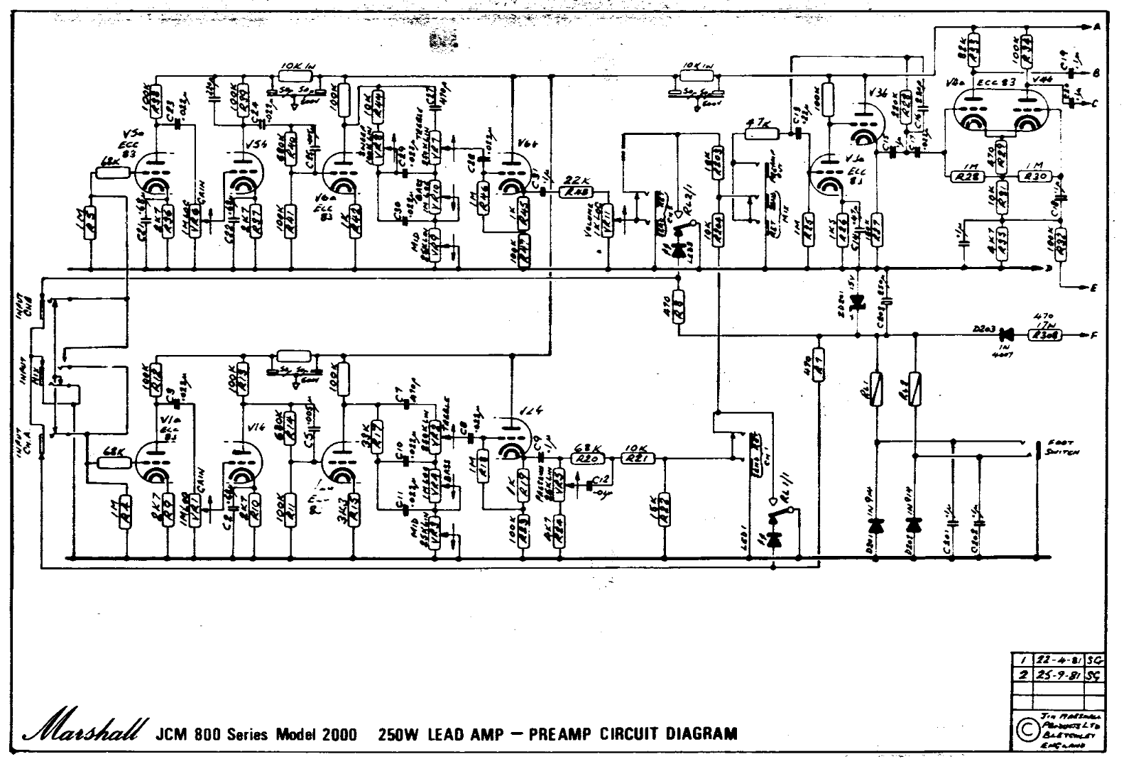 Marshall 2000 schematic