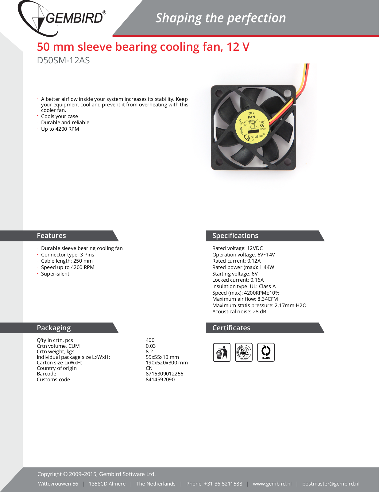 Gembird D50SM-12AS User Manual