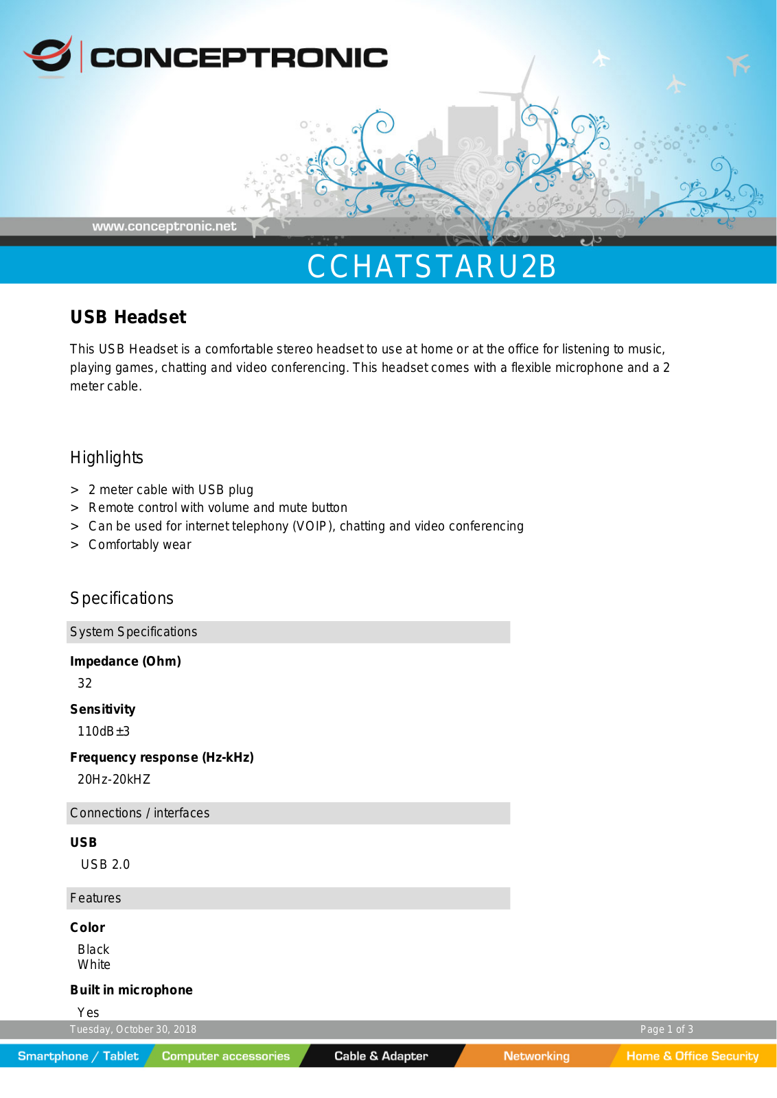 Conceptronic CCHATSTARU2B User Manual