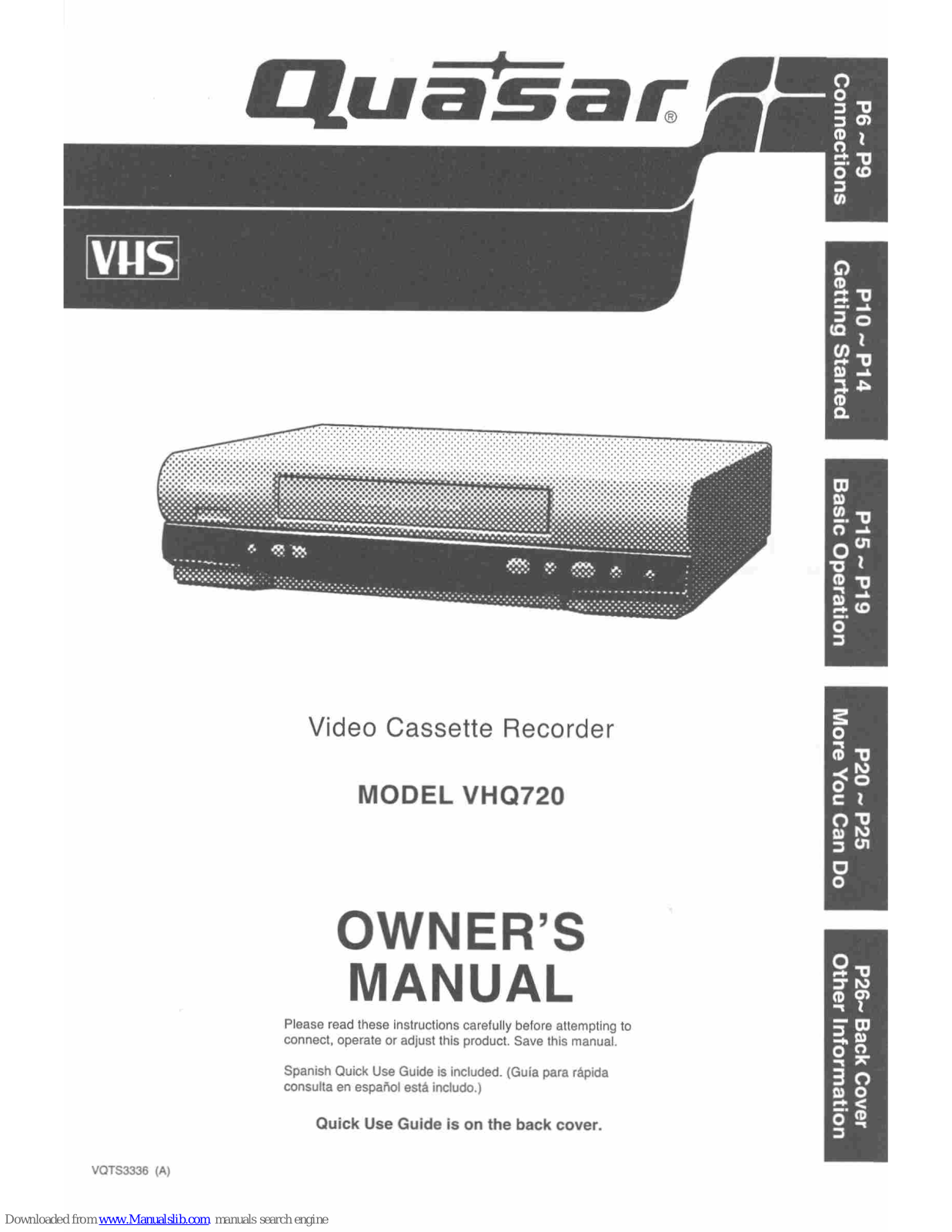 Quasar VHQ-720 User Manual