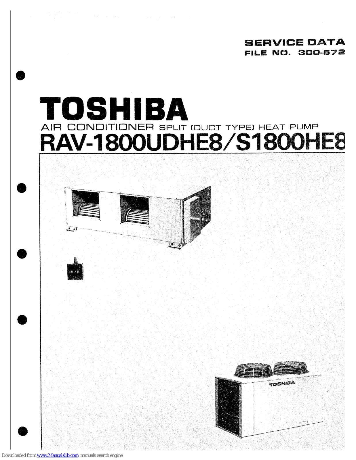 Toshiba RAV-1800UDHE8, RAV-S1800HE8 Service Data